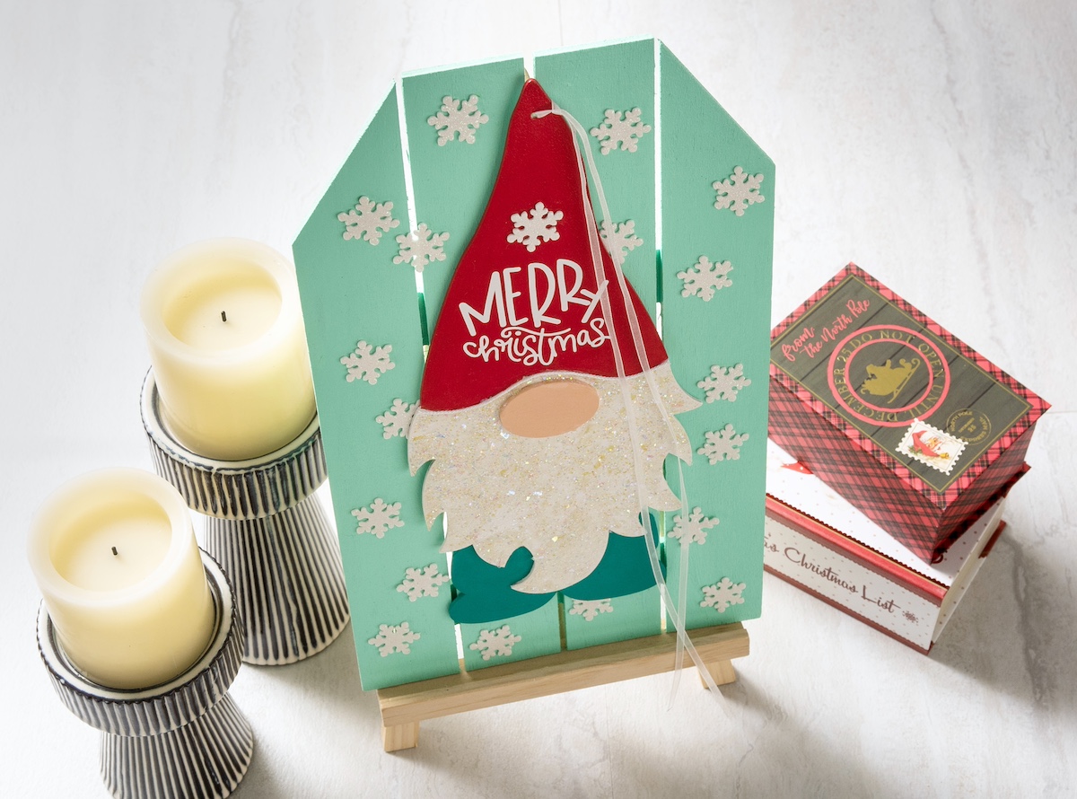 Painted wood gnome for your Christmas decor