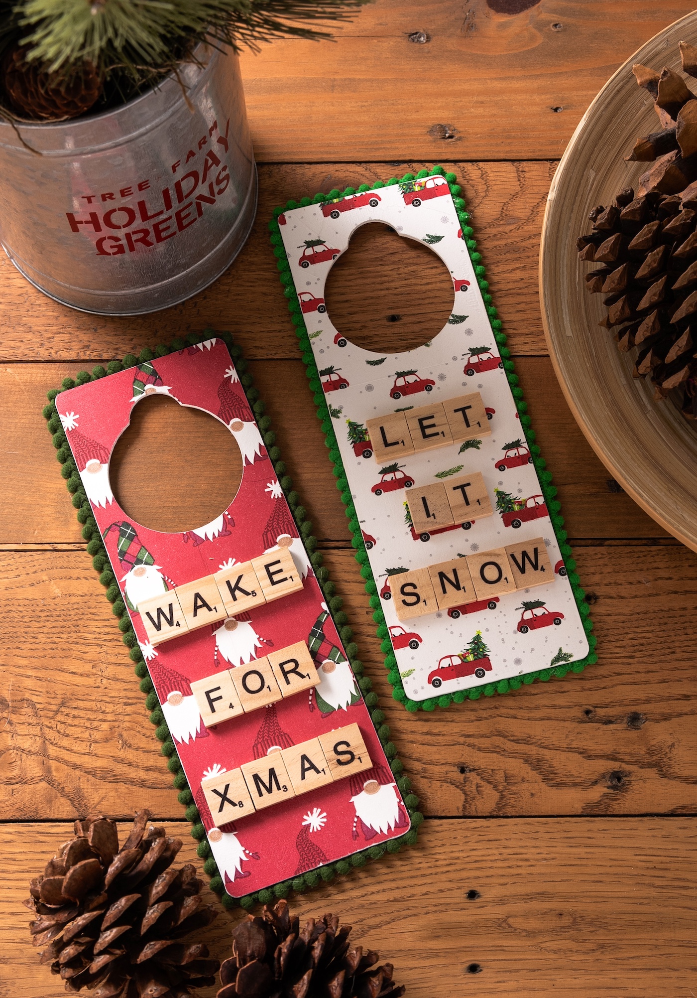 DIY Christmas door hangers
