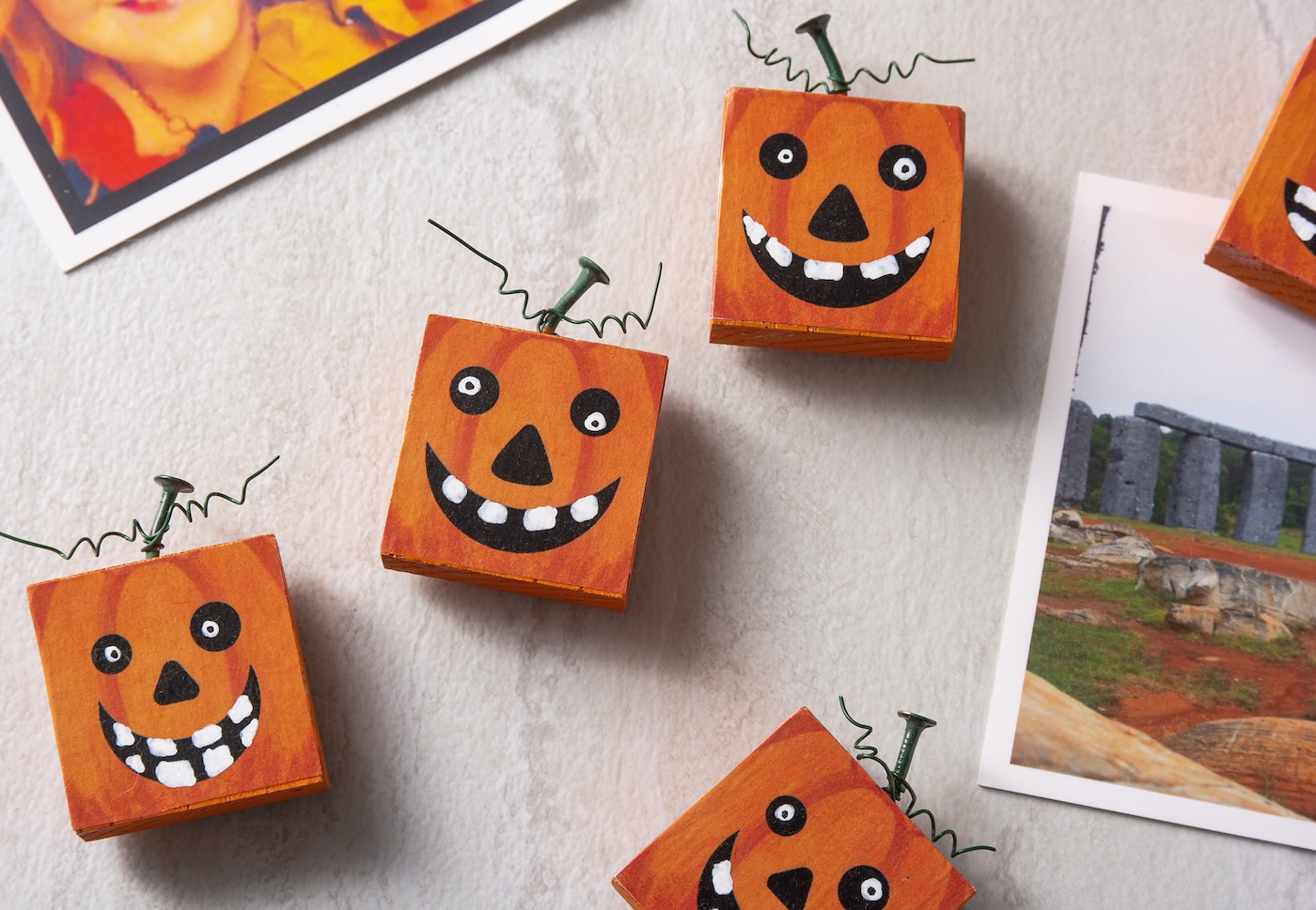 pumpkin magnets made with wood