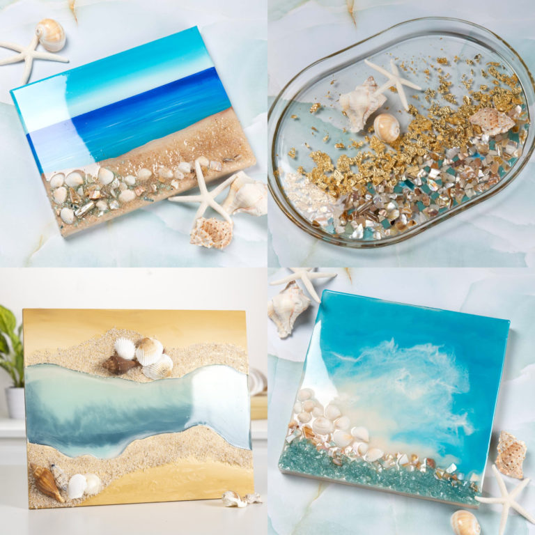 Beach resin artwork