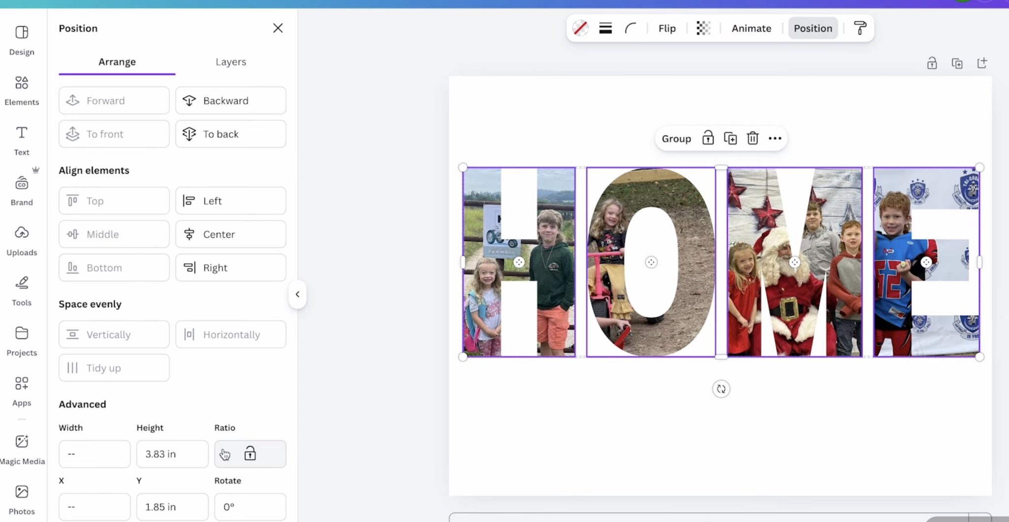 Incorporate images into all the letters.