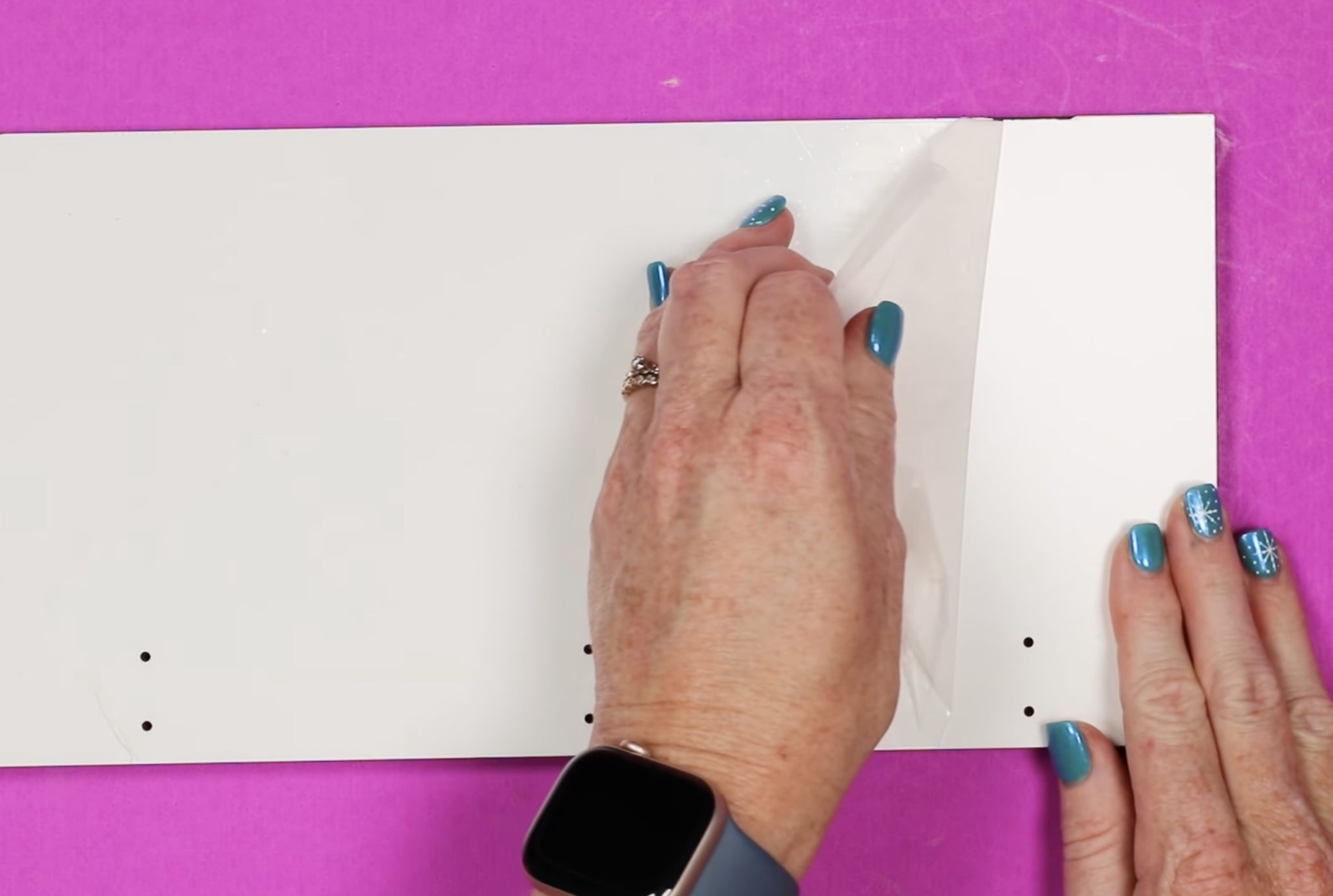 Take off protective film from sublimation hanging organizer.