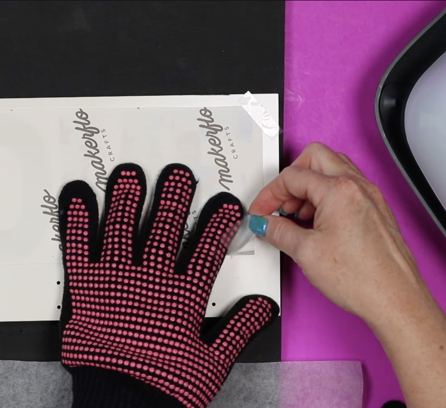 Conduct a peek test to verify design has been transferred.