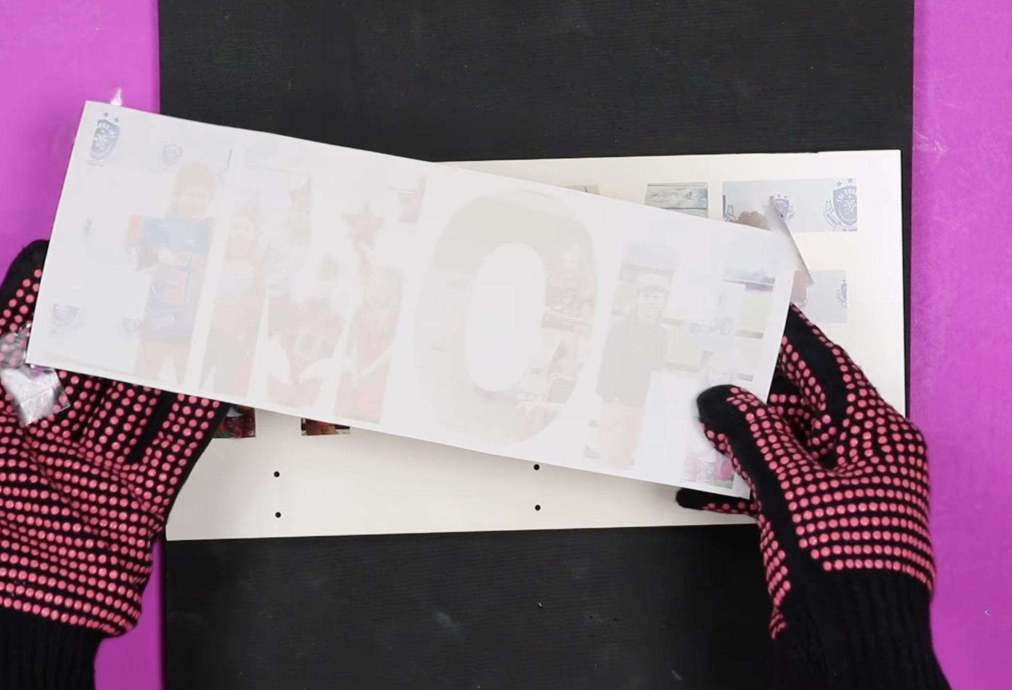 Close-up of sublimation print transferred.