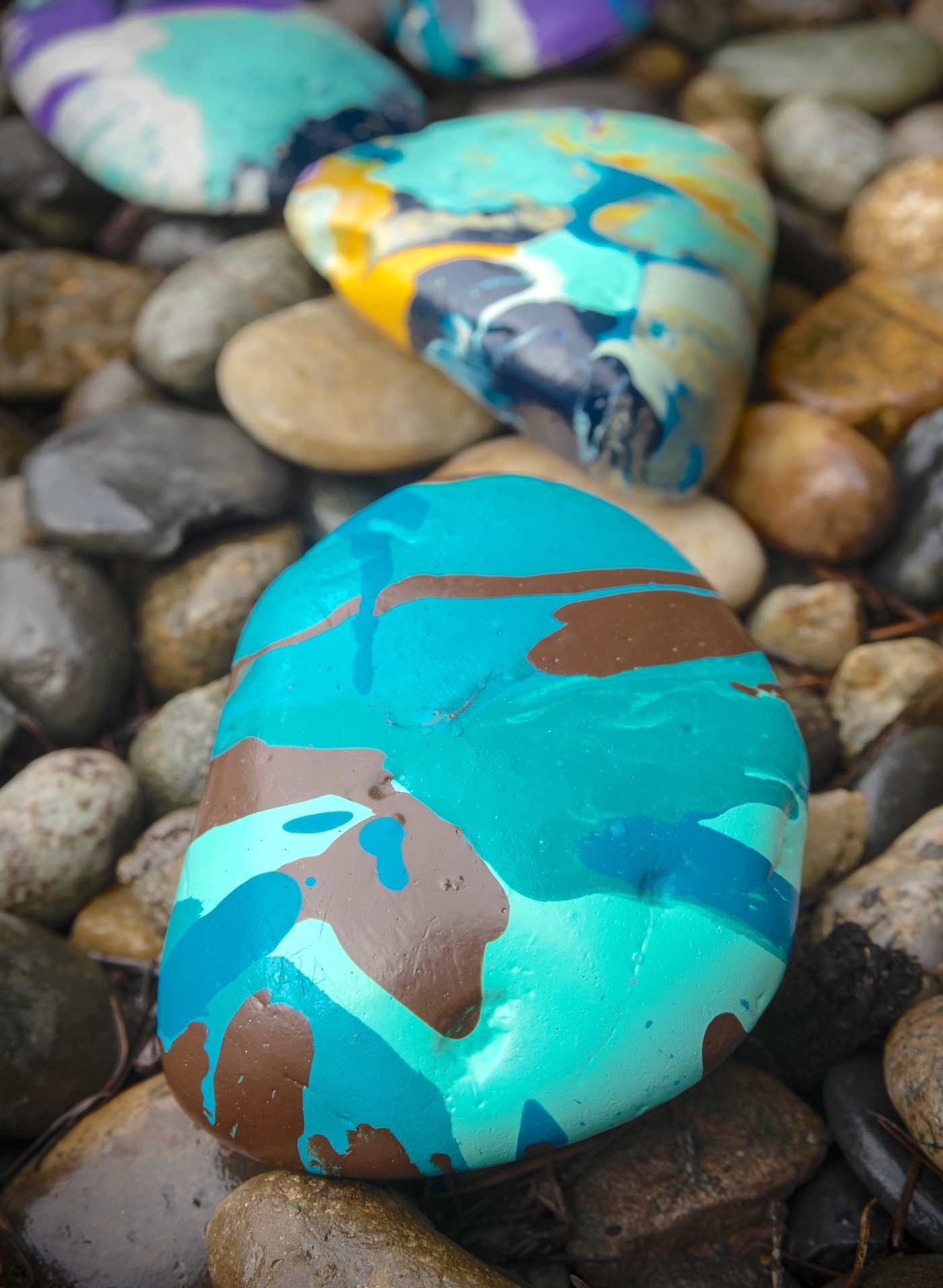 painted marbled rocks