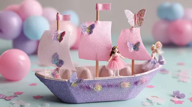 Elfenboot aus Eierkarton