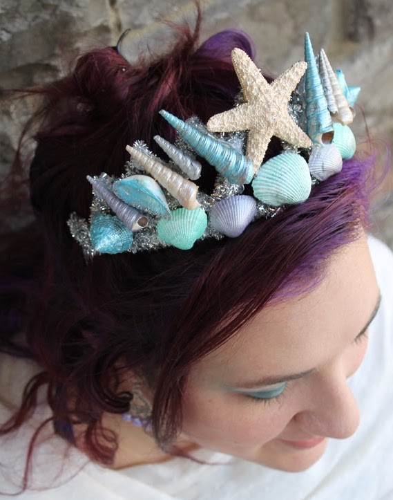 DIY Mermaid Crown with Seashells