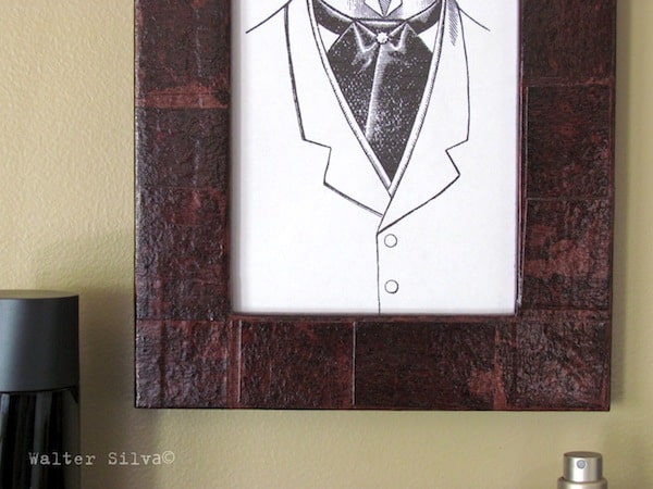 Brown bag decoupage finish on a frame