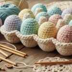 Crochet egg carton: Sweet Easter decorations including crocheted eggs